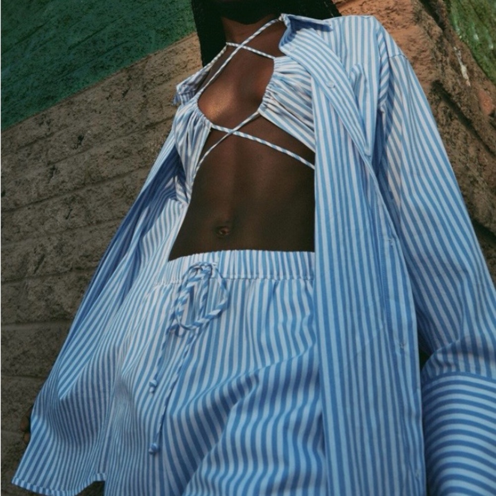 Striped Blue & White Women's top